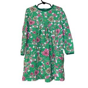 JK Kids Christmas Peppermint Swirls Candy Cane Long Sleeve Dress Green Size 6